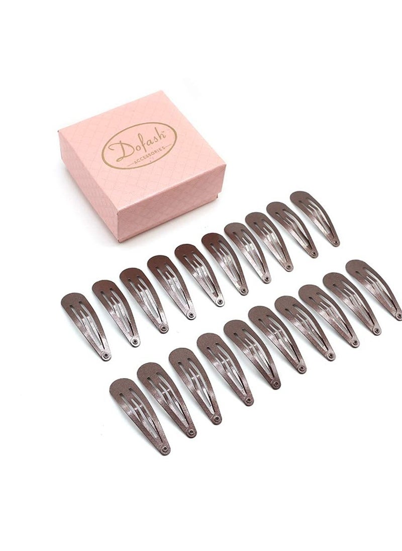 Dofash - Dofash 5Cm/2In Snap Hair Clips Metal Hair Clips Hair Accessories Hair Clips For Women 20Pcs (Brown) - Image 1
