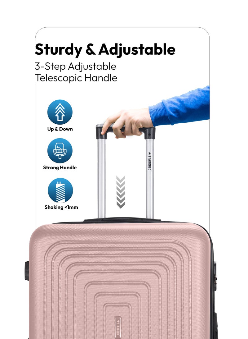 ستارجولد مجموعة مميزة من حقيبتي سفر بعجلات صلبة خفيفة الوزن مزودة بعجلات دوارة وقفل رقمي للسفر - Image 3