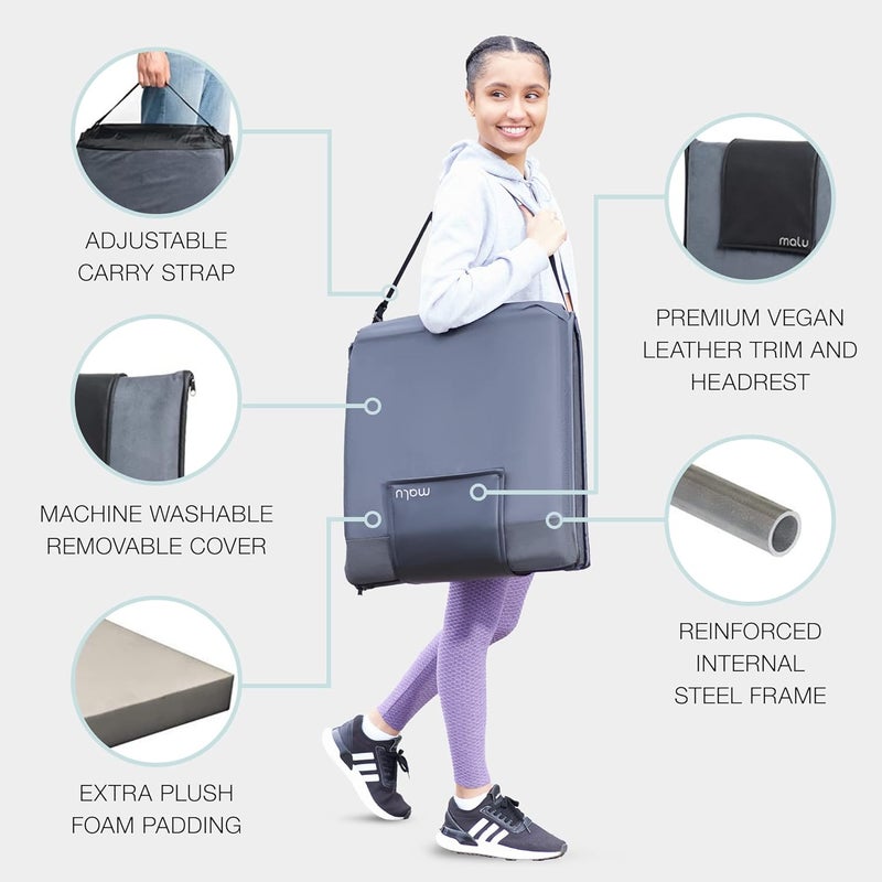 malu Extra Large Padded Floor Chair w/Back Support - Japanese Chair Meditation Cushion, Comfortable Folding Backrest, Removable Easy Wash Cover - Image 5