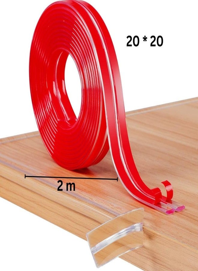 Trifecta Corner Protector Baby Safety Products Silicone Bumper Strip, Furniture Clear Toddler Edge Corner Protectors for Table, Cabinet, Drawer, Pre-Taped Strong Adhesive (Transparent, Pack of 2) - Image 2