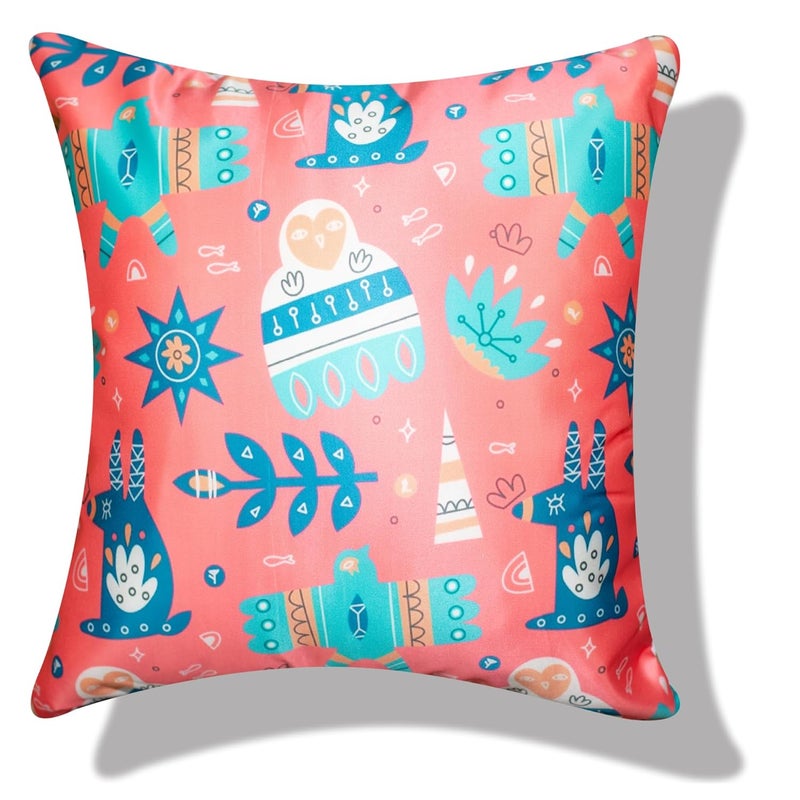 Vendola Satin 250TC Sofa Cushion Pillow Covers Multicolor Set of 5 Cushion CoversOrca 12x12 Inches - Image 2