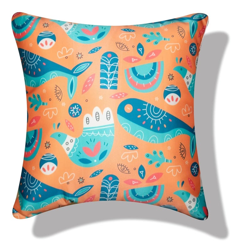 Vendola Satin 250TC Sofa Cushion Pillow Covers Multicolor Set of 5 Cushion CoversOrca 12x12 Inches - Image 3