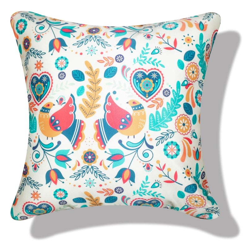 Vendola Satin 250TC Sofa Cushion Pillow Covers Multicolor Set of 5 Cushion CoversOrca 12x12 Inches - Image 5