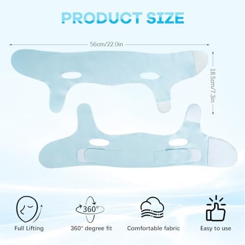 MAYCREATE® Double Chin Reducer Face Lifting Mask Device Cool Touch V-Line Jawline Shaper Breathable Double Chin Lift Mask Strap Belt for Sleeping Anti-Wrinkle Full-Face Lifting - Image 2