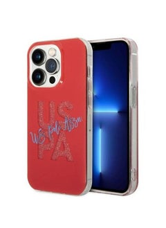 U.S. Polo Assn. ML Glitter Script Hard Case for iPhone 14 Pro (6.1") - Red  - Image 2