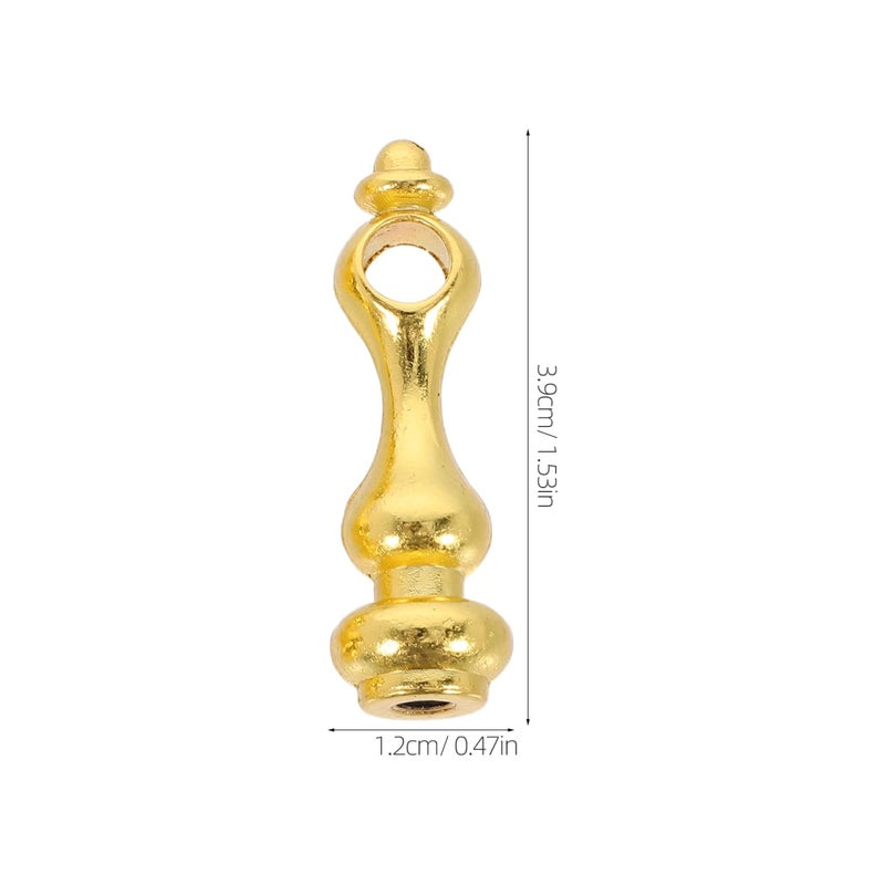 Veemoon 10pcs Shelf Railing Bracket Spindles Connectors, Decorative Gold Metal Spindles Shelves Gallery Rails Railing Post End Caps Connector for Wine Cabinet and Cart Craft Projects (Aperture 6 MM) - Image 2