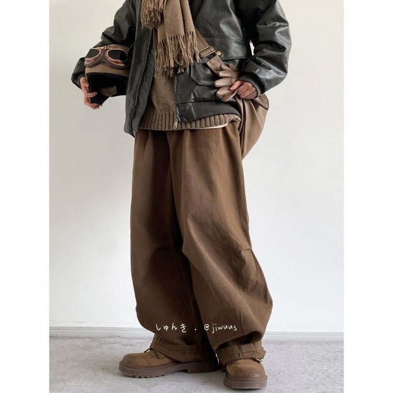 Explosions High-End Sense Pants Men'S And Women'S High Street Fashion Brand Vertical Sense Mop Pants Men'S Straight Wide Leg Pants 2024 - Image 2