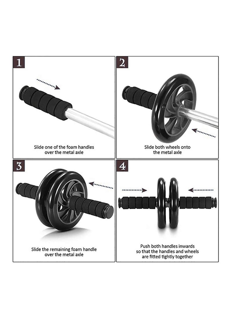 7-in-1 Ab Abdominal Exercise Roller Wheel Kit with Push-Up Bar, Skipping Rope, Hand Gripper, Fitness Pull Rope and Knee Pad Home Workout Equipment for Abdominal Core Strength Training Workout - pzsku/ZDE626E45E087C8AE6385Z/45/_/1693501764/06b33918-bec3-489b-8056-157908ff19d1