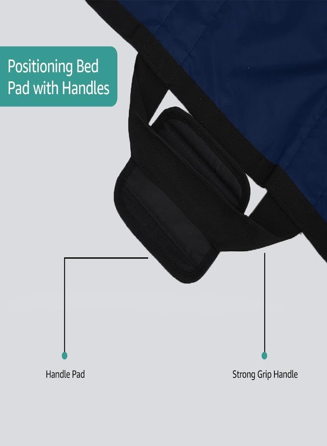 TINFAU 50" x 40" Positioning Bed Pad with Handles Washable Draw Sheets for Hospital Bed Ridden Patient Clothes Waterproof Glide Sheets for Patients Moving Pad for Lifting &Transfer Sheet Nylon,Blue - Image 4