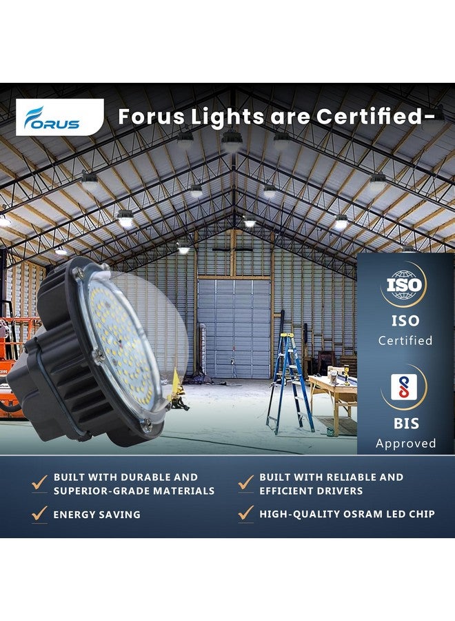 Forus 40W LED Well Glass Light (Cool White) with 5 Years Warranty - High Bay Light Ideal for Warehouse, Hanging Lamp, Industrial, Commercial Lighting, Highbay, Shed Lights - Pack of 1 Pc - Image 3