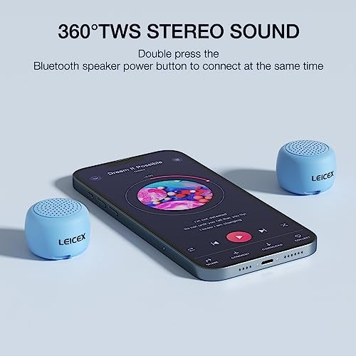 LEICEX Travel Bluetooth Speaker, Tiny Small Speakers Bluetooth Wireless Pillow Perfect for Travel Outdoor Sound (Blue) - Image 2
