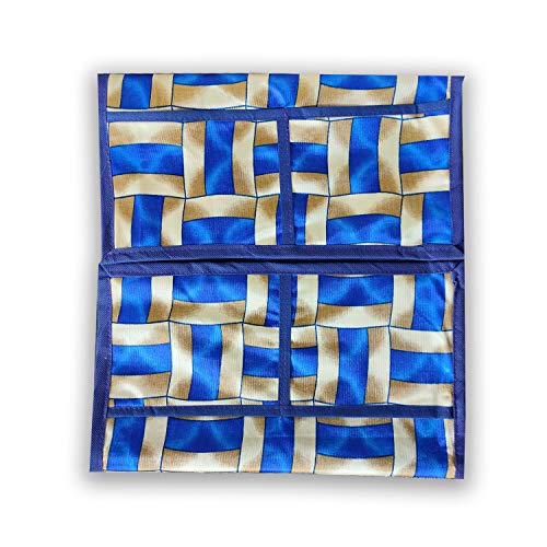 KANUSHI Industries® Microwave/Oven Top Cover with 4 Utility Pockets (VAR-MICRO-BLUE-GOLDEN-LINE-01) - Image 4