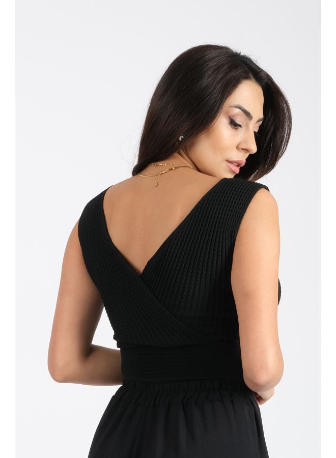 لندونيلا بلوزة قصيرة من نسيج التريكو الصيفي - Free Size - 100124 - Image 3