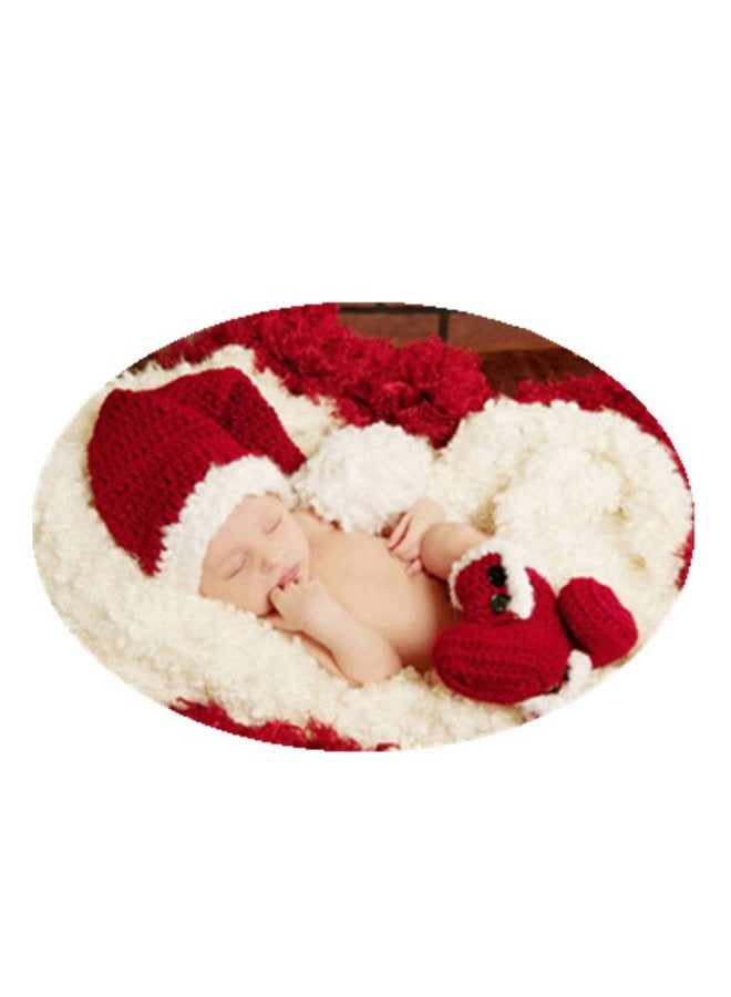 Vedory Christmas Newborn Baby Photo Shoot Props Outfits Crochet Clothes Santa Claus Red Hat Boots Photography Props - Image 2