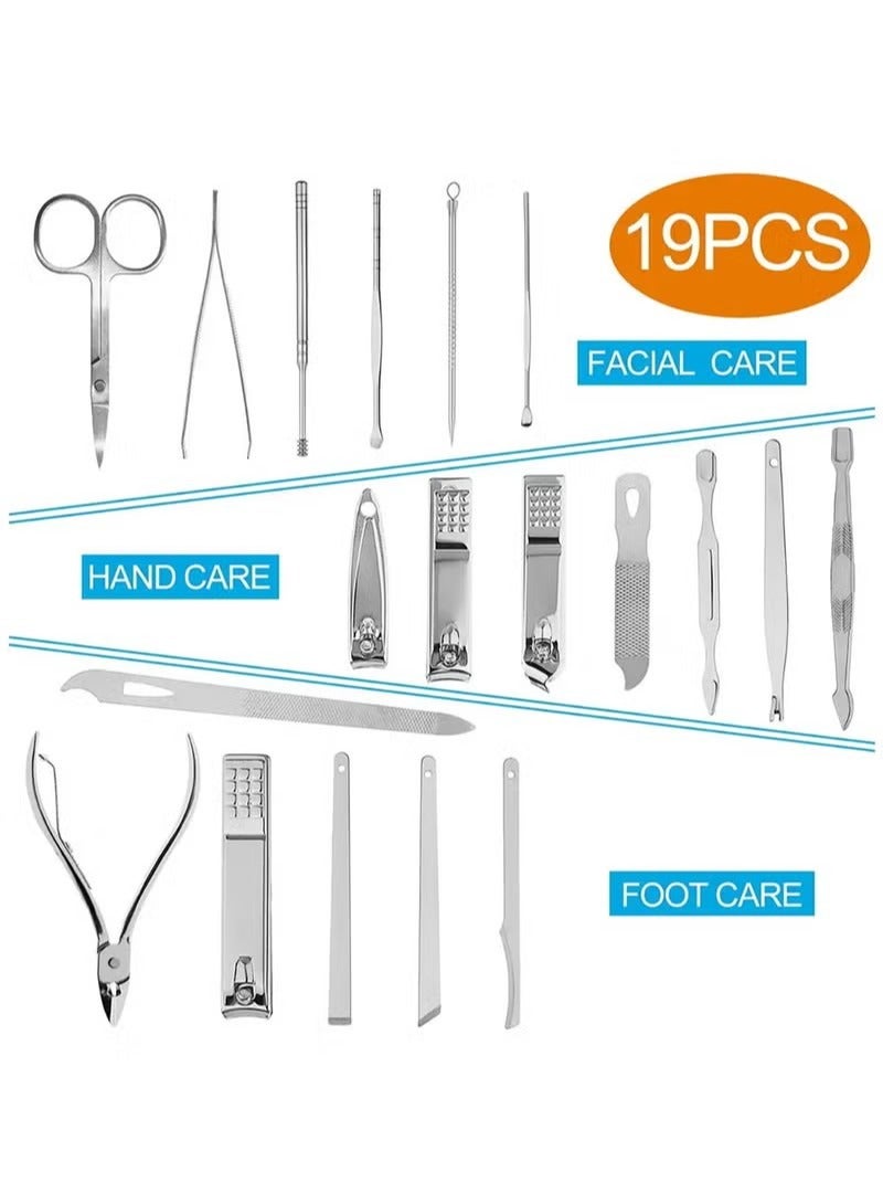 Generic 19 Piece Nail Clipper Manicure and Manicure Pedicure Set with Storage Bag - Image 2