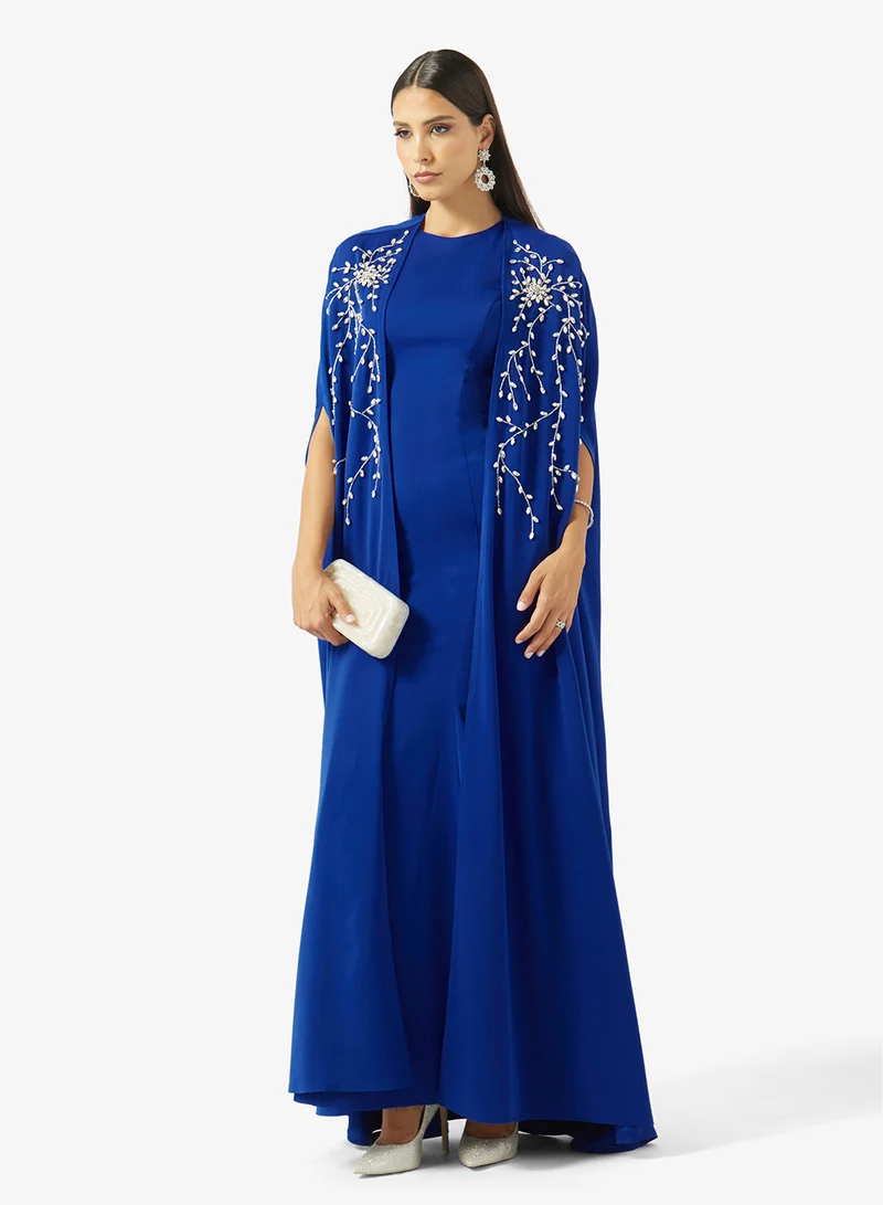 Akadia Fashion  EMBELLISHED CAPE 2PCS CREPE DRESS for Women | Best Price UAE