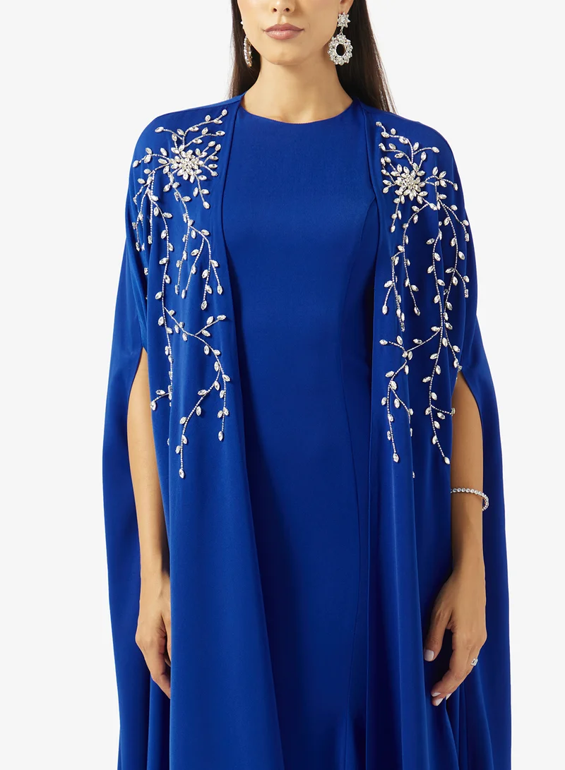 Akadia Fashion  EMBELLISHED CAPE 2PCS CREPE DRESS for Women | Best Price UAE