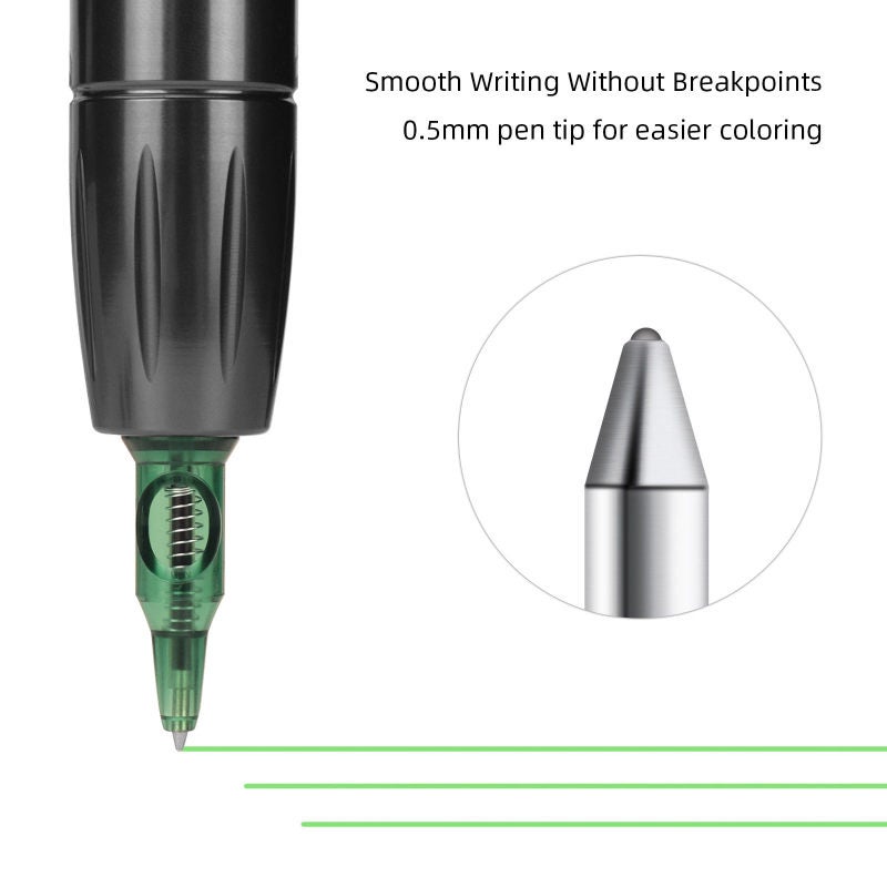 Ballpoint Pen Tattoo Cartridges with Membrane 20pcs Apprentice Cartridge Tattoo Needles with Ball Point for Pen Tattoo Dotwork Drawing Practice on Papers for Beginners and Artists - Image 4