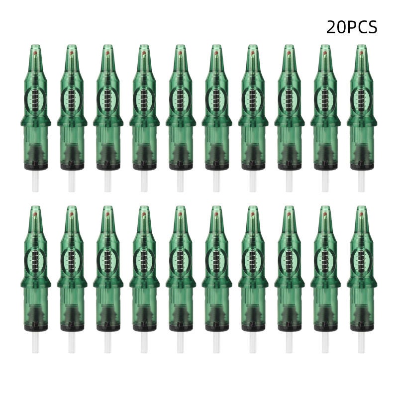 Ballpoint Pen Tattoo Cartridges with Membrane 20pcs Apprentice Cartridge Tattoo Needles with Ball Point for Pen Tattoo Dotwork Drawing Practice on Papers for Beginners and Artists - Image 1