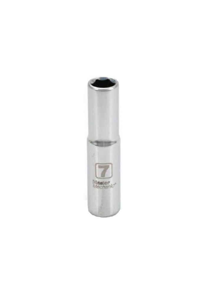 Apex Tool Group Master Mechanic 1/4" Drive 6 Point Deep Well Socket, 7mm