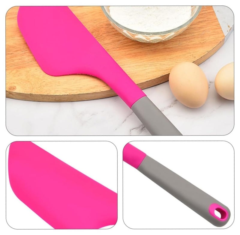 Baskety Silicone Spatula Multipurpose Kitchen Baking Tool for Cake, Cream, Butter & Mixing Silicone Utensil (Dark Pink, Pack of 1) - Image 3