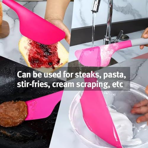 Baskety Silicone Spatula Multipurpose Kitchen Baking Tool for Cake, Cream, Butter & Mixing Silicone Utensil (Dark Pink, Pack of 1) - Image 5