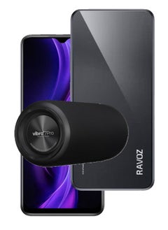 RAVOZ No Camera No GPS Smartphone with 5000 mAh Battery 12GB (4+8) Ram 128GB Memory With BD Vibra7 Pro Portable Premium Speaker Powerful Pro Sound Ipx7 30W Waterproof Black  - Image 4