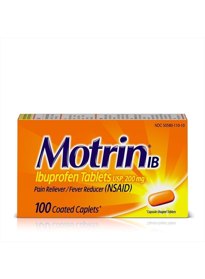 Motrin IB, Ibuprofen 200mg Tablets for Fever, Muscle Aches, Headache & Back Pain Relief, 100 ct. - Image 1