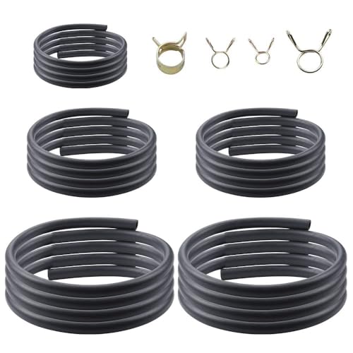 AloneGoer 3 Feet 1/8" 3/16" 0.22" 1/4" 5/16" ID Fuel Line Gas Tube Hose Compatible with Kawasaki EZGO Snowmobile Lawn Mowers Tractors Bike Scooter ATV Golf Cart Motorcycle w 40PCS Clips - Image 1