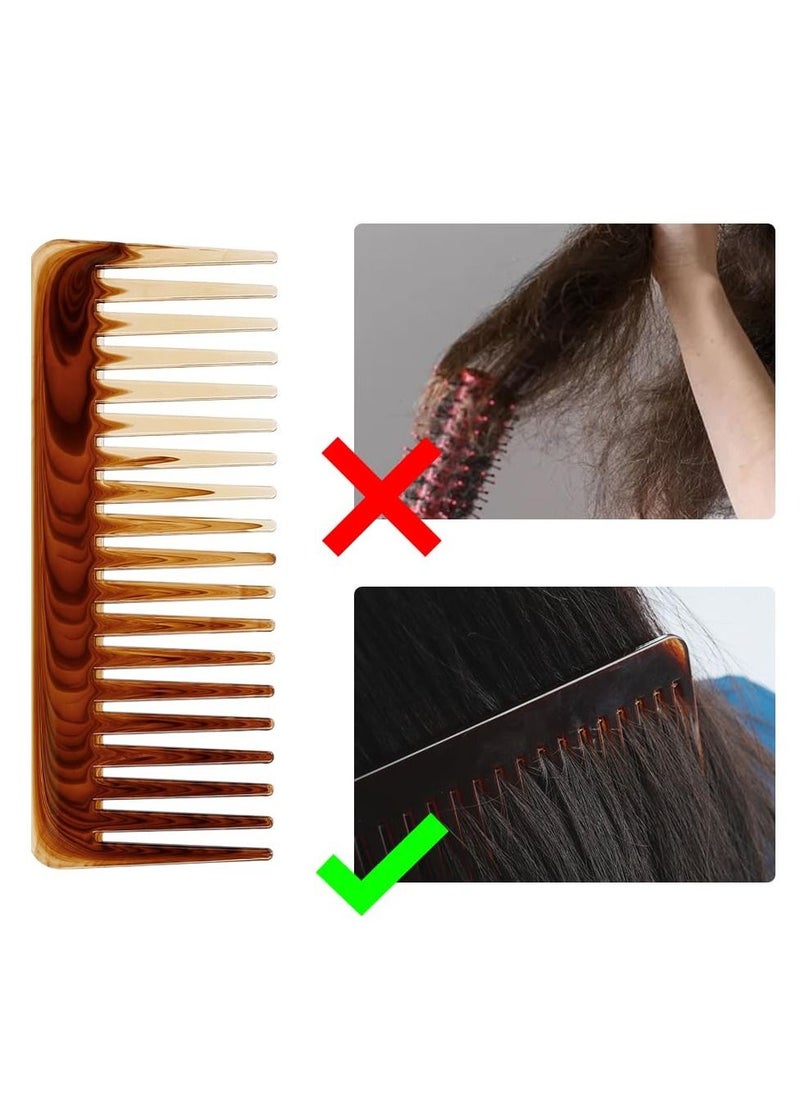 SYOSI - 2 PCS Wide Tooth Comb Detangling Combs, No Handle Wide Tooth Comb,Wide Tooth Comb for Wet/Black/Thick/Fine Hair,Combs for Women,Shower Detangling Comb - Image 1