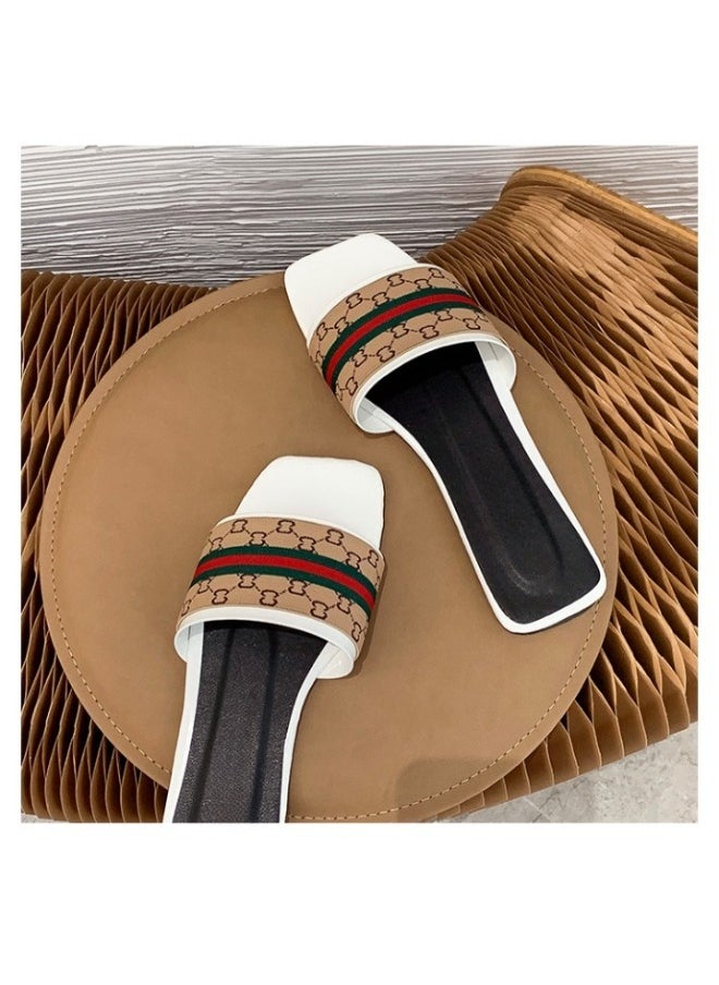 Rup Art - Ladies Party Simple PU Slippers Summer Women Casual Slippers Flat Light Weight - Image 1