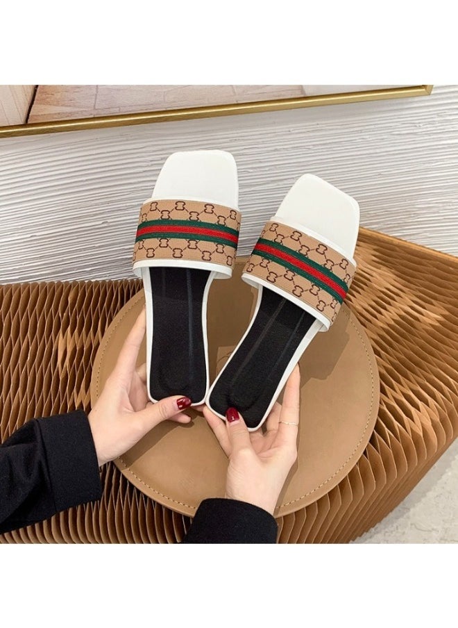 Rup Art - Ladies Party Simple PU Slippers Summer Women Casual Slippers Flat Light Weight - Image 1