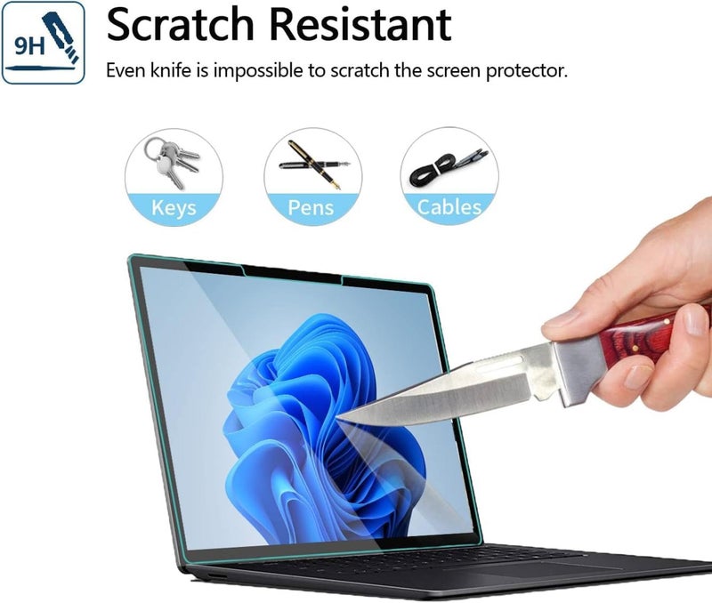 Megoo Blue Light Screen Protector for Surface Laptop 6 13.5 inch, Tempered Glass/Eye Protection/Bubble-free/Round Edge, Also Compatible for Microsoft Surface Laptop 5/4/3/2/1 - Image 5