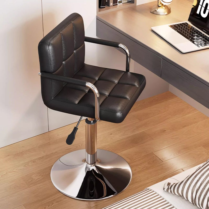 Sharpdo 2-Piece Bar Stool Set, Nappa Leather High Back Bar Stool, Comfortable Adjustable High Bar Stool, 360° Rotation with Armrests, Suitable for Home Kitchen Counter Restaurant High Stool - Image 4