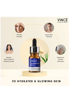 VINCE Hyaluronic Acid Serum – 2% Pure Hyaluronic Acid with Pro-Vitamin B5 for Intense Hydration, Soothes Redness, Reduces Wrinkles, and Retains Moisture – Brightens and Evens Skin Tone, 30ml  - Image 3