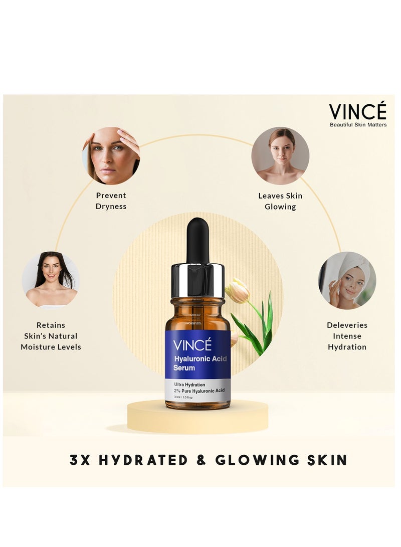 فينس مصل حمض الهيالورونيك - حمض الهيالورونيك النقي بنسبة 2% مع بروفيتامين B5 لترطيب مكثف، وتهدئة الاحمرار، وتقليل التجاعيد، والاحتفاظ بالرطوبة - تفتيح وتوحيد لون البشرة، 30 مل - Image 3