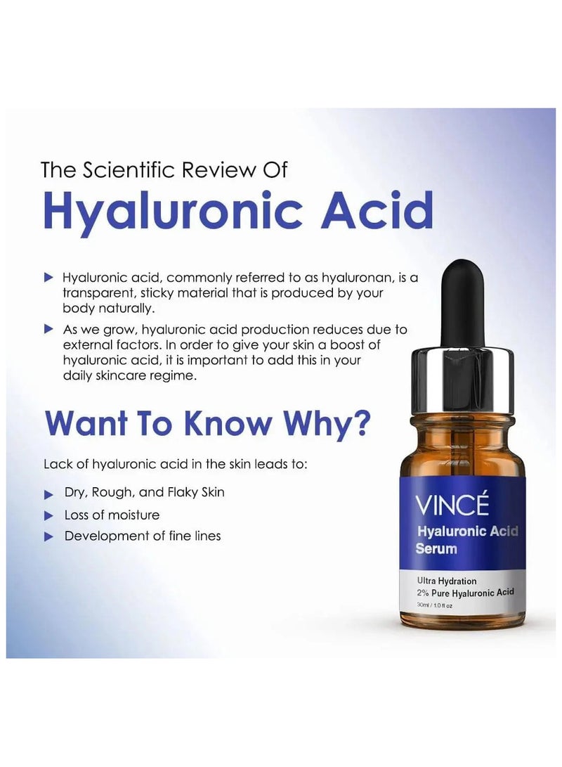 فينس مصل حمض الهيالورونيك - حمض الهيالورونيك النقي بنسبة 2% مع بروفيتامين B5 لترطيب مكثف، وتهدئة الاحمرار، وتقليل التجاعيد، والاحتفاظ بالرطوبة - تفتيح وتوحيد لون البشرة، 30 مل - Image 4