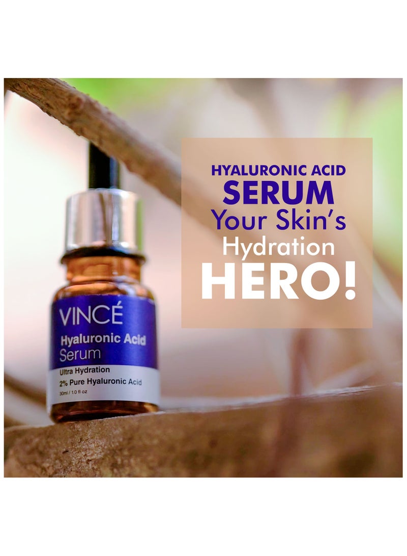 فينس مصل حمض الهيالورونيك - حمض الهيالورونيك النقي بنسبة 2% مع بروفيتامين B5 لترطيب مكثف، وتهدئة الاحمرار، وتقليل التجاعيد، والاحتفاظ بالرطوبة - تفتيح وتوحيد لون البشرة، 30 مل - Image 2