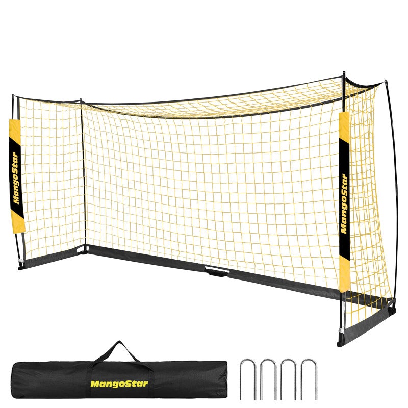 MangoStar Soccer Goal, 12X6 FT Soccer Goal for Backyard Portable Net Collapsible Metal Base, Quick Set Up Soccer Net for Indoor Outdoor Practice Training with Carry Bag - Image 1