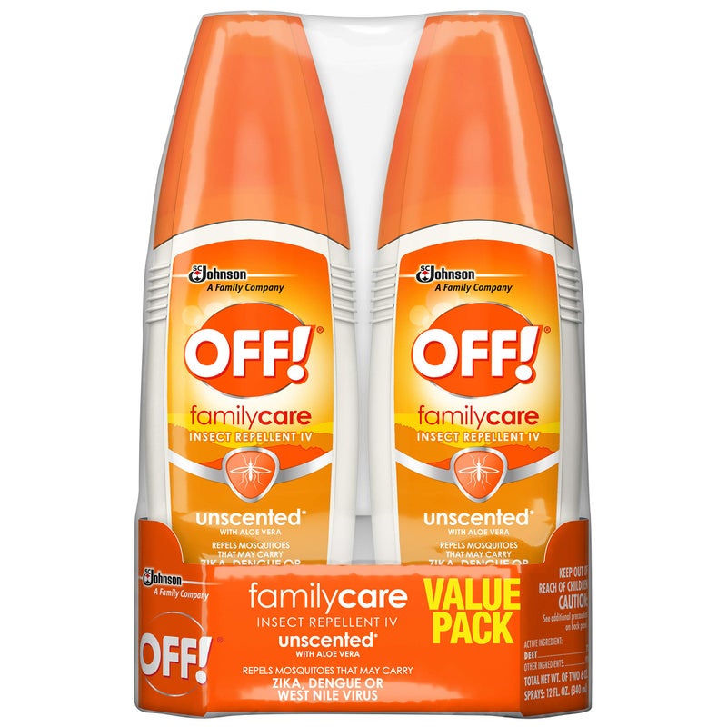 OFF! FamilyCare Insect & Mosquito Repellent Spritz, Unscented Bug spray with Aloe-Vera, 7% Deet, 6 oz (Pack of 2) - Image 1