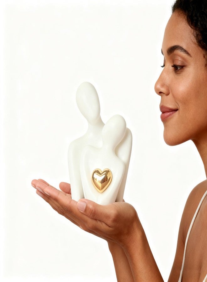 Ottalent Small Couple Statue, White Cute Love Sculpture Knick Knacks for Home Décor, Living Room, Bedroom Décor, Gift for Anniversary Wedding, Couples, Valentine‘s Day - Image 3