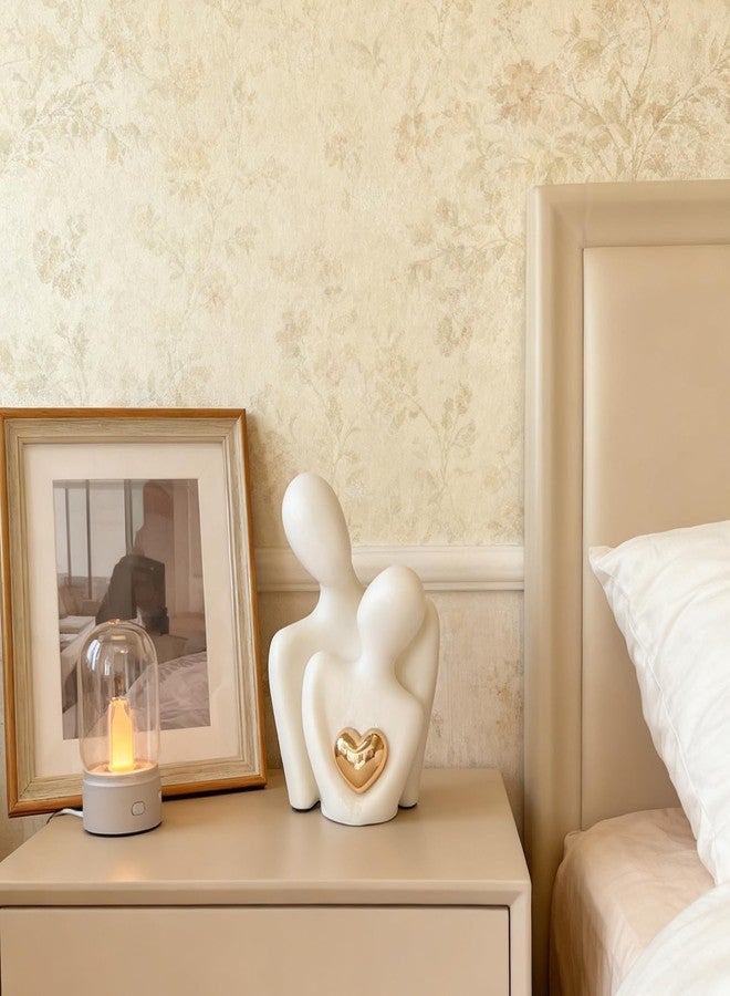 Ottalent Small Couple Statue, White Cute Love Sculpture Knick Knacks for Home Décor, Living Room, Bedroom Décor, Gift for Anniversary Wedding, Couples, Valentine‘s Day - Image 2