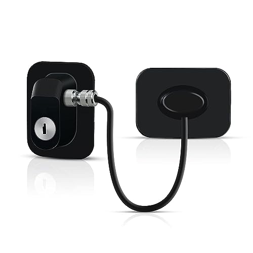 BAREPEPE Child Safety Device Refrigerator Door Lock With 2 Keys And Adhesives, Cabinet Restrictor Cable For Baby And Toddler, Lock For Cupboards, Drawers, Fridge, Wardrobe (Pack Of 1),Black - Image 1