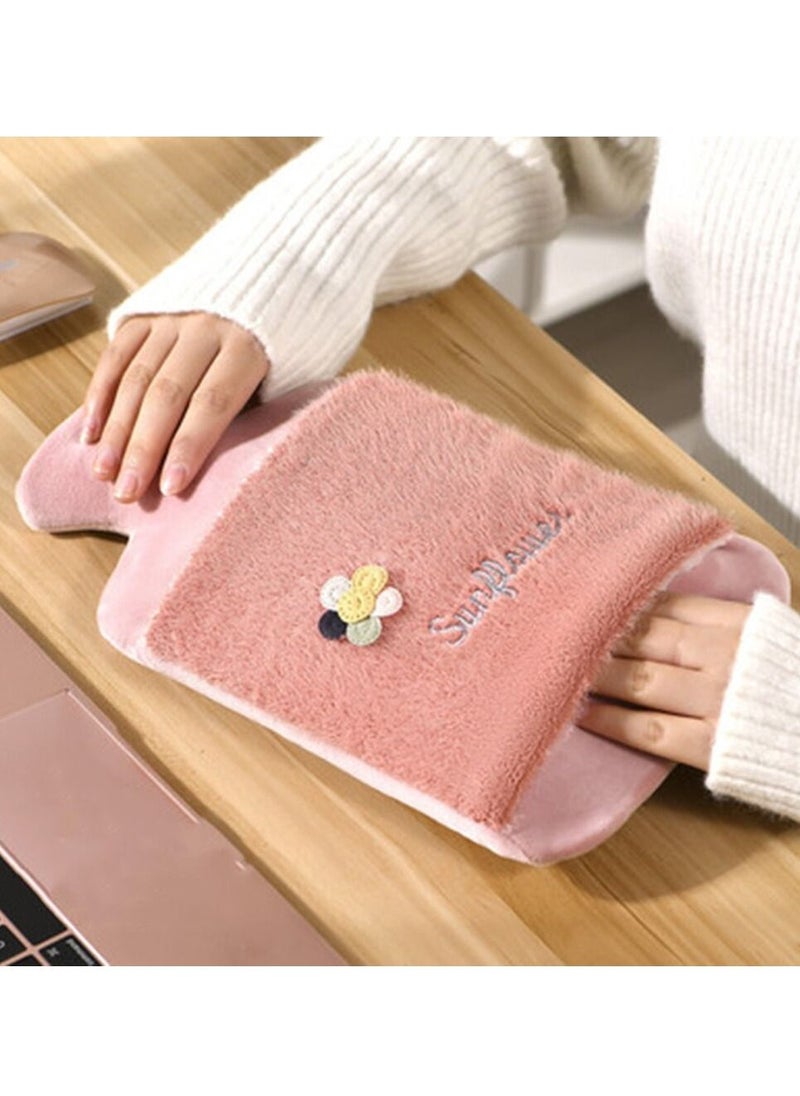 Sunflower - Hot Water Bottle with Soft Hand Pocket Cover Soft Plush Hand Waist Warmer Cover 1.8L Large Capacity Hot Water Bag for Pain Relief Neck & Shoulders Feet Warmer, Menstrual Cramps, Hot & Cold - Image 1