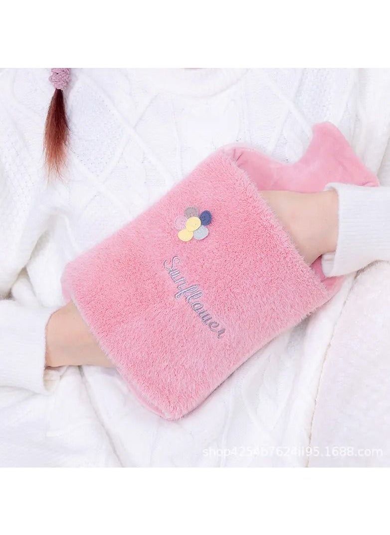 Sunflower - Hot Water Bottle with Soft Hand Pocket Cover Soft Plush Hand Waist Warmer Cover 1.8L Large Capacity Hot Water Bag for Pain Relief Neck & Shoulders Feet Warmer, Menstrual Cramps, Hot & Cold - Image 1