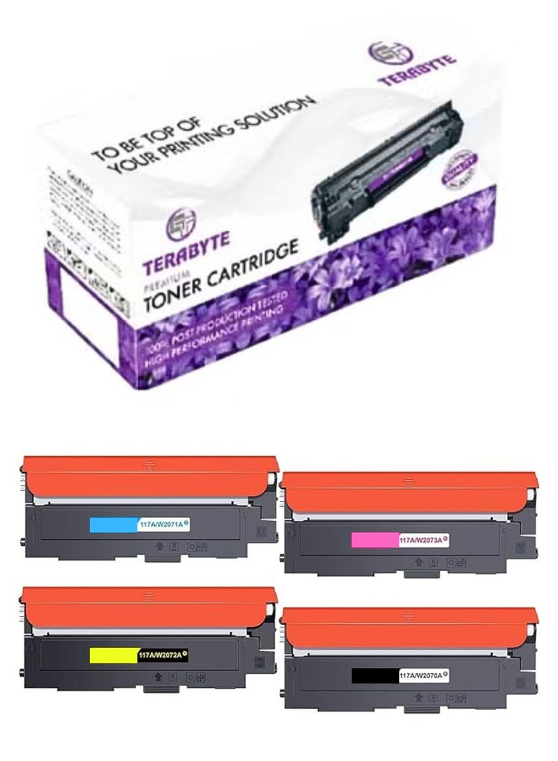 Terabyte 117A Compatible Toner Cartridge Replacement for 117A W2070A set Work for MFP 178nwg 179fwg 178nw 179fnw 150a 150nw (Black Magenta Cyan Yellow) - Image 1