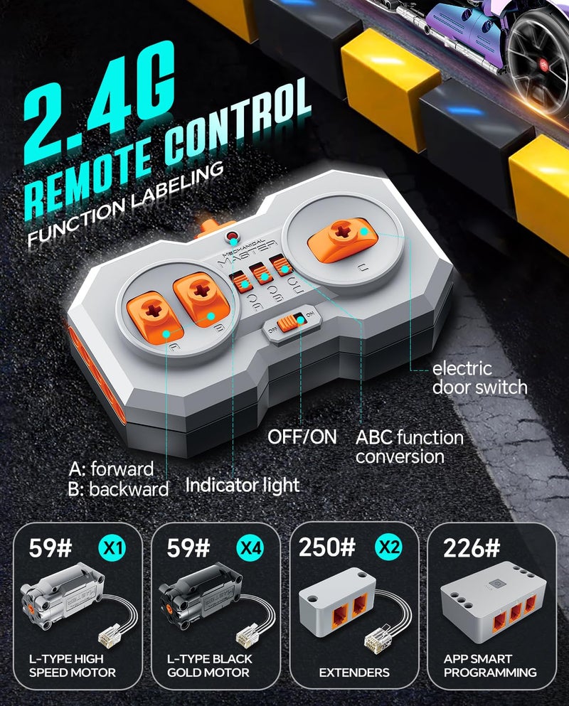 BAV Super Plated Sports Car Building Kits, Adult Collectible Model and Race Engineering Toy Set, 1:10 Scale Electric Driftable Remote Control Sports Car for Adults Men Teens - Image 5