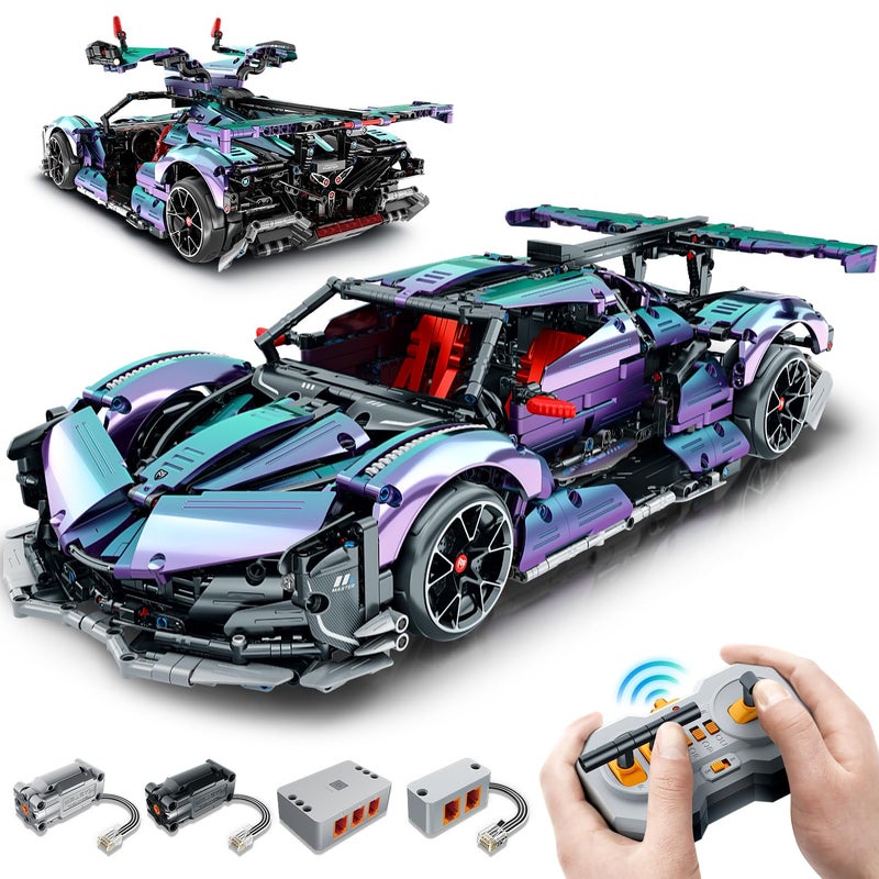 BAV Super Plated Sports Car Building Kits, Adult Collectible Model and Race Engineering Toy Set, 1:10 Scale Electric Driftable Remote Control Sports Car for Adults Men Teens - Image 1