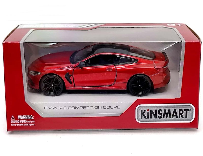 KiNSMART BMW M8 Competition 1:36 Scale 5" Die Cast Metal Model Toy Super Car w/Pullback Action (Red) - Image 1