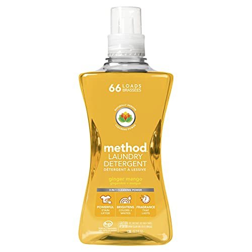 Method Liquid Laundry Detergent, Ginger Mango, 66 Loads Per Bottle, Hypoallergenic + Stain Remover, 53.5 Fl Oz (Pack of 1) - Image 1
